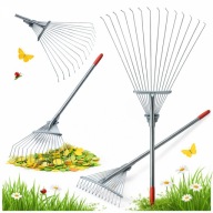 GRABIE DO LIŚCI WACHLARZOWE DRUCIANE REGULOWANE METALOWE RĄCZKA TELESKOPOWA