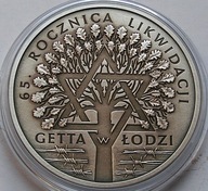 Polska20zł. 65. Rocznica Likwidacji Getta w Łodzi oksyda,mennicza