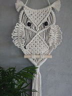 SOWA SALONOWA makrama duża ze sznurka XXL 80 cm