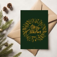 Kartka Świąteczna Bożonarodzeniowa – Boże Narodzenie – 'Złoty wianek'
