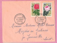 Francja 1962, FDC Orleans, kwiaty, róże