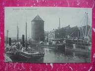 GDAŃSK DANZIG BRAMA MLECZNA AM MILCHKANNEN-TOR PORT STATKI PANORAMA 1908 RR