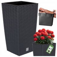 Doniczka tworzywo sztuczne szary Deco4Home 31,5 cm x 31,5 x 61 cm