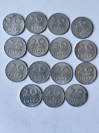 632/ Węgry 20 Fillerów 1968-1988, zestaw monet 15 szt