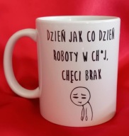 Kubek handmade z humorystycznym napisem
