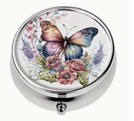 PUDEŁKO PUZDERKO NA TABLETKI BIBELOTY MOTYLE