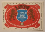 ETYKIETA - LWÓW - PIWO JASNE PEŁNE SPECJALNE - ZAKŁADY PIWOWARSKIE WROCŁAW