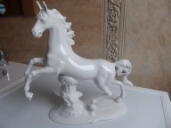 Koń biała porcelanowa figurka Polecam