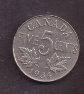 Kanada - 5 Cents 1934 rok