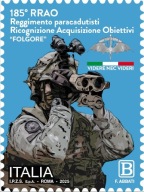 Włochy 2025 Znaczek 4769 ** wojsko armia spadochron żołnierz