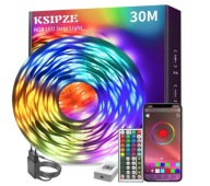 TAŚMA LED RGB 30m listwa Muzyka 230v 12v KOLOROWA NA PILOTA + APLIKACJA