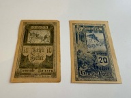 10 i 20 Heller (Goisern); notgeld Austria; N#234287 i N#234288; stan VF
