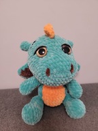 SMOK turkusowy pluszak maskotka wykonana ręcznie na szydełku 20 cm