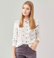 Cropp nadruk zabawny wzór serca koszula napisy y2k ironiczny