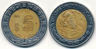 Meksyk 5 Pesos - 2001r Bimetal ... Monety