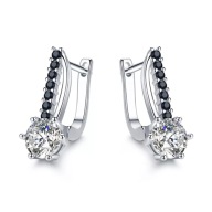 Kolczyki s6 Platerowane Platyną CZ / Spinel – Franko
