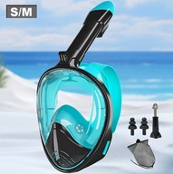 Maska do nurkowania dziecięca, pełnotwarzowa z wystającą rurką snorkelingu