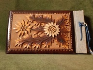 Stary Polski album góralski - pięknie rzeźbiony