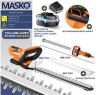 NOŻYCE ELEKTRYCZNE NA AKUMULATOR DO ŻYWOPŁOTU 62 CM masko