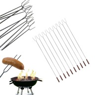 KIJE DO KIEŁBASEK NA OGNISKO WIDEŁKI WIDELEC KIJKI 10 SZTUK 120CM