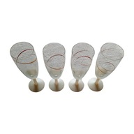 Zestaw 4 kieliszków do szampana typu flet - huta Krosno, PRL.