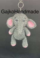 Słonik Słoń brelok / zawieszka rękodzieło szydełko