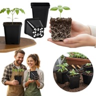 DONICZKI PLASTIKOWE DO ROZSADU BALKONOWE 0,5 L P9 50 SZT 9 cm x 9 x 9,5 cm