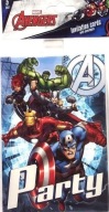 ZAPROSZENIA URODZINOWE +KOPERTY AVENGERS X 5