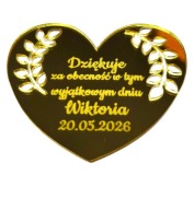 CHRZEST ŚWIETY MAGNES PODZIEKOWANIE złote lustro grawer