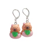 Kolczyki ręcznie wykonane hand made kapibara