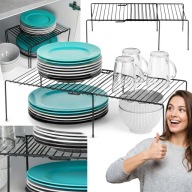 PÓŁKA METALOWA ROZSUWANA ORGANIZER DO SZAFKI KUCHENNEJ CZARNA LOFT 33-57CM