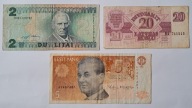 Zestaw Banknotów Litwa Łotwa Estonia 1992 - 1993