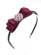 Momilio handmade Opaska do włosów kokarda z guzikiem Charlotte winna