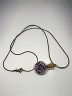 Naszyjnik wisiorek z minerałami ametyst fluoryt buteleczka łańcuszek