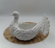 Duży gołąb, bomboniera solidny pojemnik z ceramiki 1kg ciekawy Italia 60XXw