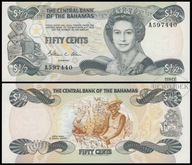 BNE - BAHAMA WYSPY 1/2 Dollar Dolara 50 Centów 1984 A # P42 # BAHAMY # UNC