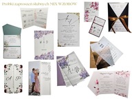 Zaproszenia ślubne - PRÓBKI 5 SZTUK RÓŻNE RODZAJE