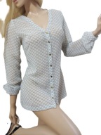 kobieca szyfonowa BLUZKA koszula ZAPINANA NA GUZIKI pin up S