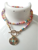 005 KORALE/ŁAŃCUSZEK kolorowe z zawieszką