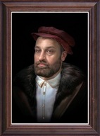 Obraz Mikołaj Rej portret w drewnianej ramie ze szkłem