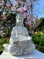 FIGURA BETONOWA OGRODOWA Figura Buddy z Misą w dłoni z DONICZKĄ, Donicą