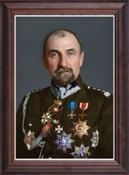 Obraz Tadeusz Rozwadowski portret w drewnianej ramie ze szkłem