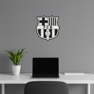 Herb BARCELONA BARCA/PREZENT na ścianę drewniany/hdf czarny - białe tło