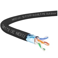 NEKU Kabel skrętka FTP F/UTP kat.5e żelowany ziemny Cu - 14M