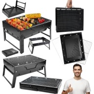 GRILL OGRODOWY WĘGLOWY TURYSTYCZNY PRZENOŚNY SKŁADANY PROSTOKĄTNY FALCON