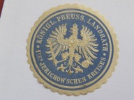 Niemcy - Prusy - Królewska Rada Landu w powiecie Jerichow - zalepka