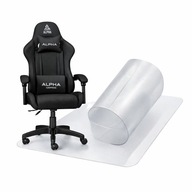 Fotel Gamingowy Alpha Kevlar Black + Mata Ochronna XL 120x100