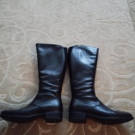 Kozaki damskie czarne skórzane na płaskim obcasie "oficerki" f.Lasocki