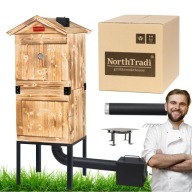 WĘDZARNIA DREWNIANA OGRODOWA DUŻE PALENISKO ZESTAW GRILL DO OGRODU