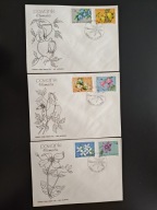 Powojniki - Clematis - komplet 3 FDC ze znaczkami Fi 2758-63